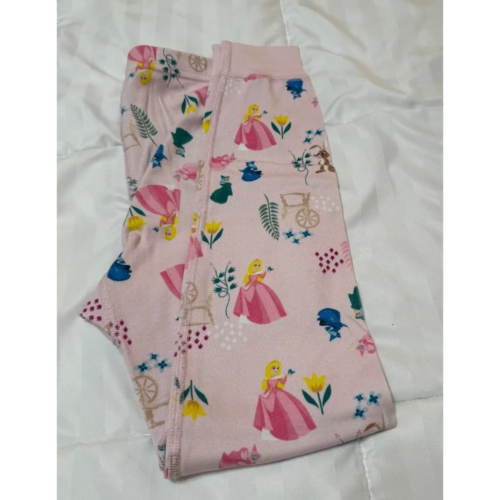 Hanna Andersson Disney Cinderella Pink Princess Long John PJ Bottoms Size 8  130